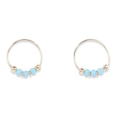 נזם חישוק נוצץ זהב לבן